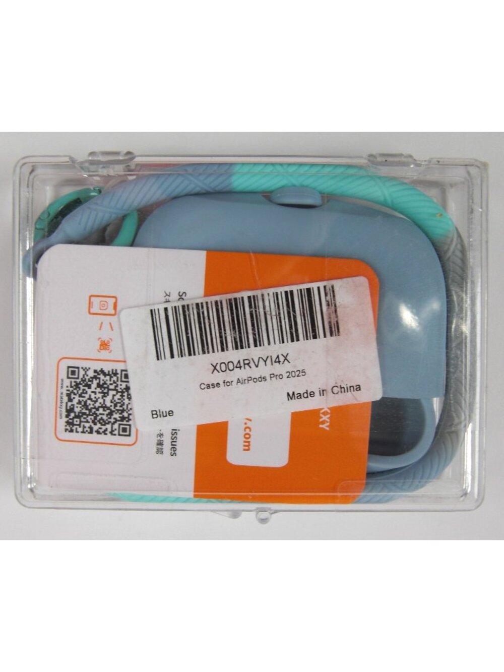 Airpods pro Case Cover Soft Silicone Protective Case Blue with lanyard new